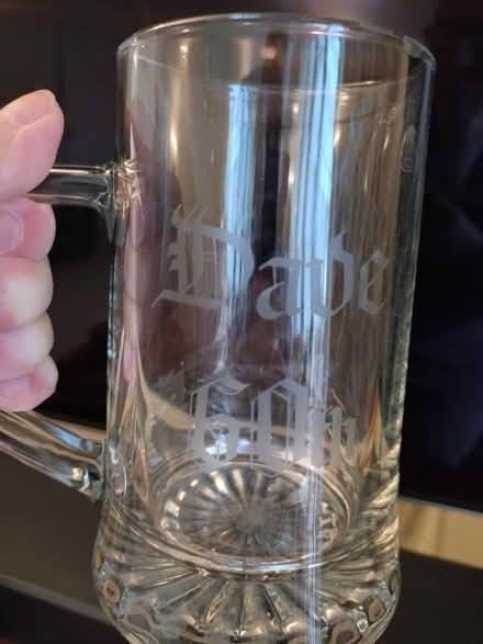 Photo of free Glass tankard - "Dave 60th" (ME16 near E Farleigh station) #2