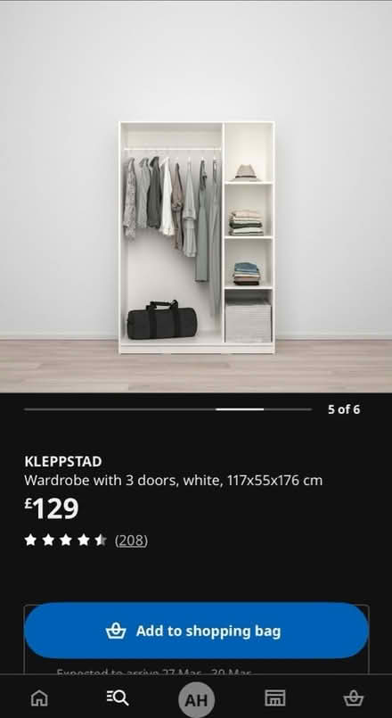 Photo of free ikea kleppstad wardrobe (SE14) #1