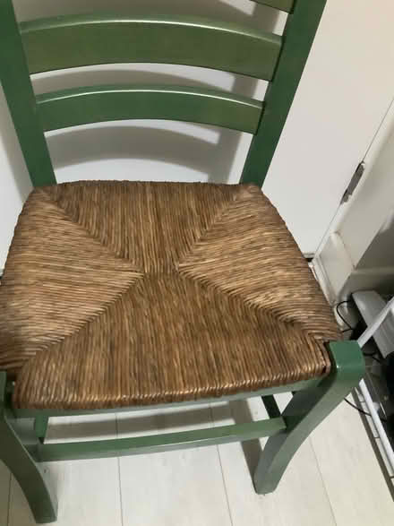Photo of free Green wood and woven seat dining chair (Greenwich SE10) #3