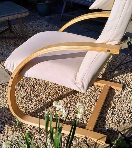 Photo of free IKEA reclining chair with foam cushion and fire label (Wokingham RG40) #3
