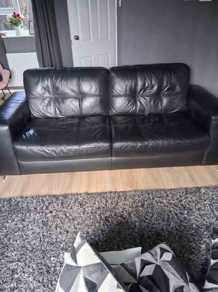 Photo of free Black Leather Sofas (S35) #1