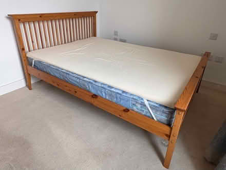 Photo of free Pine Double bed mattress and topper (Kidbrooke village (SE3)) #2