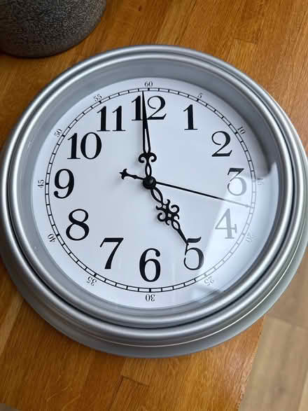 Photo of free Metal effect silent wall clock (Exeter EX2) #1