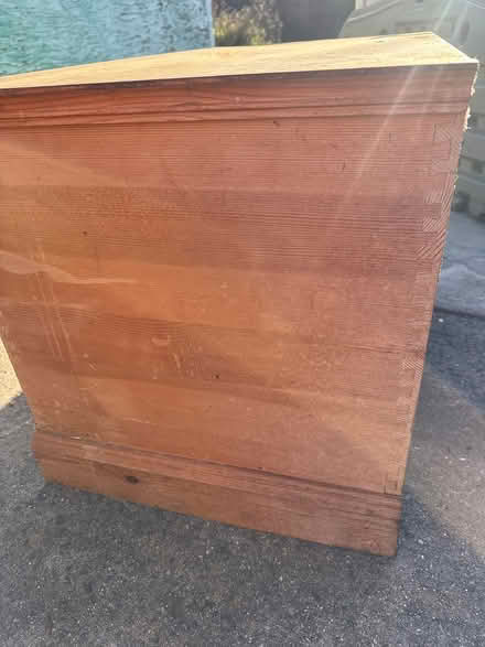 Photo of free Large wood storage box (94086, downtown Sunnyvale) #3