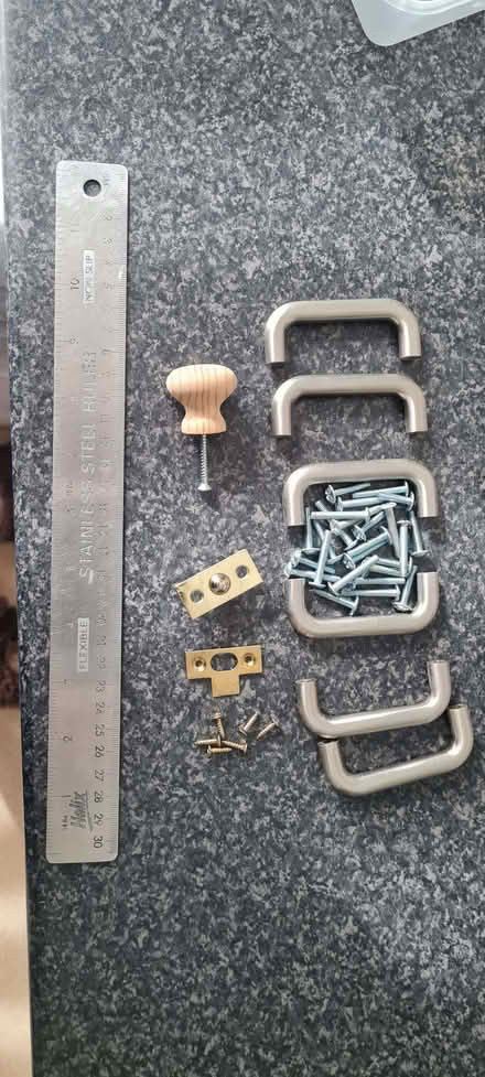 Photo of free Polished chrome door handles with screws (x6) (Stroud Green N4) #1