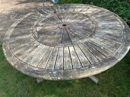 Photo of free Round wooden table and chairs (BN6 8EY) #1