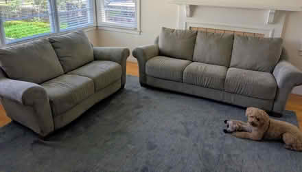 Photo of free Sofa and Loveseat Sage microfiber (near Palo Alto High School) #1