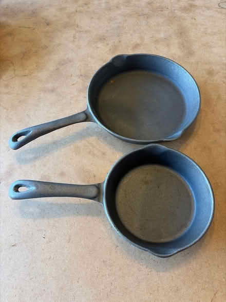 Photo of free Cast iron skillet pair (S. Leesburg near Banshee Reeks) #1