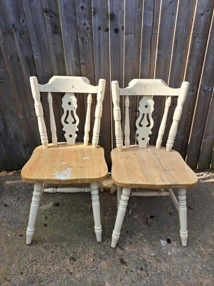 Photo of free Pair of pine chairs (Heswall) #1