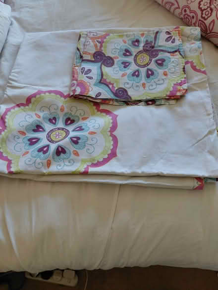 Photo of free Cotton double duvet cover and pillowcases (Forestdale CR0) #1