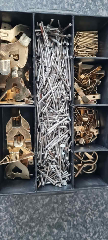 Photo of free Brass Picture hooks, too many to count (Stroud Green N4) #1
