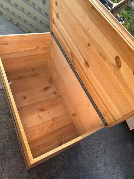 Photo of free Large wood storage box (94086, downtown Sunnyvale) #2