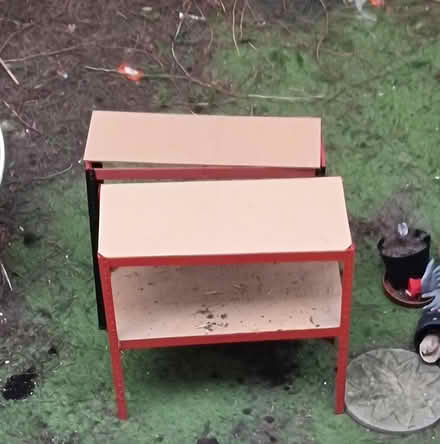 Photo of free 2 x metal Garage/greenhouse shelves (Bournemouth BH2) #1