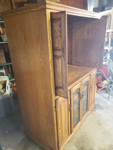 Photo of free Solid Oak Entertainment Center (Clarksburg) #3