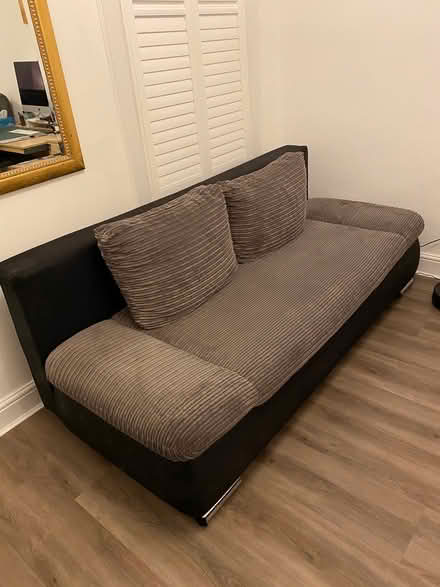 Photo of free Grey Sofa bed 200cm length, 90cm depth, 78cm height (Bell Gardens E10) #1