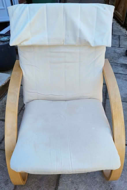 Photo of free IKEA reclining chair with foam cushion and fire label (Wokingham RG40) #2