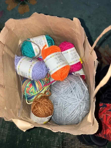 Photo of free Bag of non natural fiber yarns (Stoughton) #1