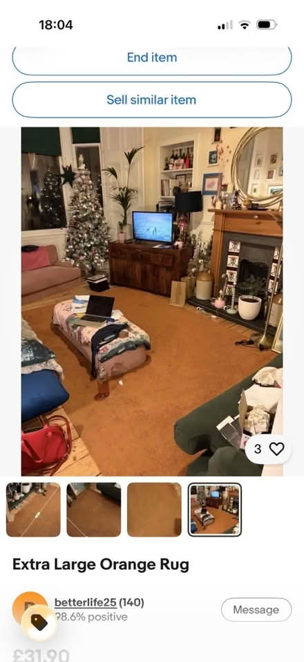 Photo of free Very large orange rug (Shawlands G41) #3