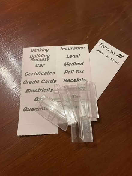 Photo of free Suspension file clear plastic tabs (West Blatchington BN3) #1