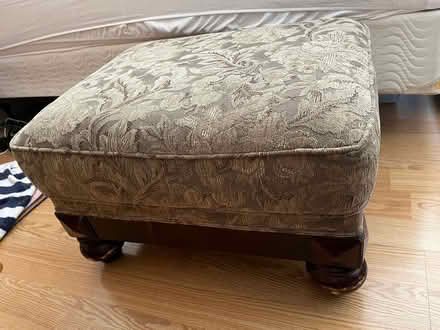 Photo of free Ottoman + leopard print cover (Saratoga Village) #1