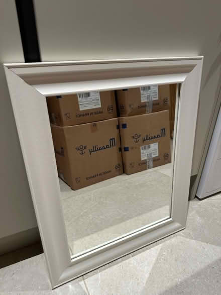 Photo of free White Wood Frame Mirror 535x635mm (Ingatestone CM4) #1