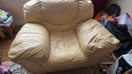 Photo of free Yellow leather armchair (Kingsbury NW9) (NW9) #1
