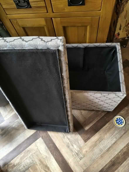 Photo of free Grey material covered ottoman box (Brigg DN20) #3