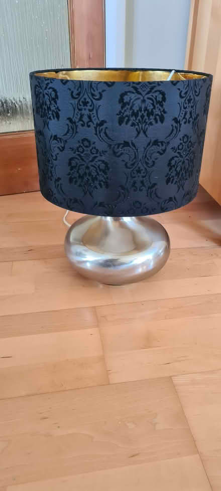 Photo of free Black & gold colour lined cylindrical lampshade (North Town SL6) #2