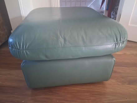 Photo of free Green leather footstool (Aldershot GU12) #2