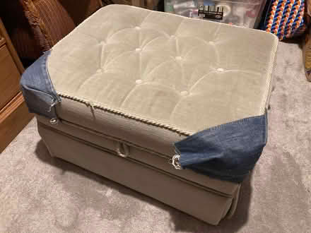 Photo of free Pouffe ottoman storage inside wheels vintage green velvet (Penrith CA11) #1