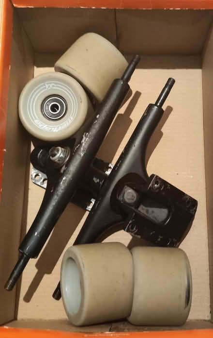 Photo of free Long board tracks & wheels, skrews (Wakefield Westgate WF1) #1