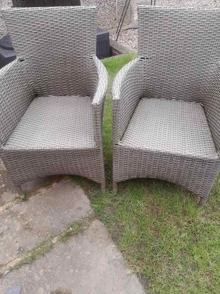 Photo of free 2 outdoor chairs with seat pads (Westfield S20) #1