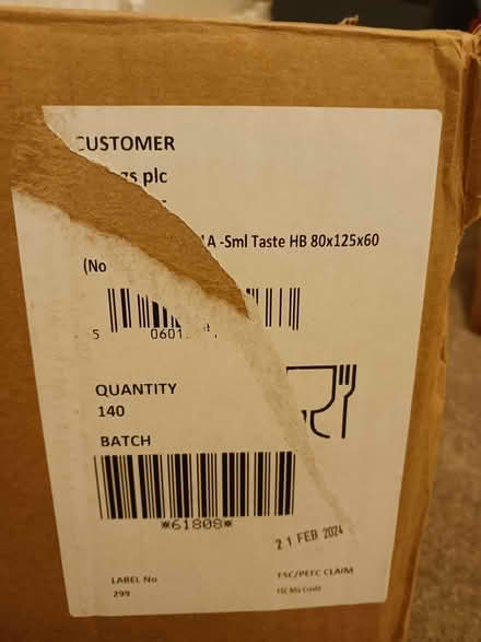 Photo of free Small Waxed Card Food Boxes (Kempshott RG22) #1