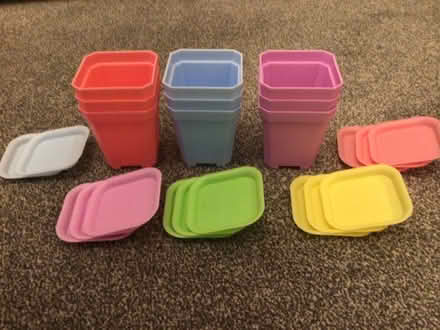 Photo of free Small plant pots with matching trays (Lostock Hall PR5) #1