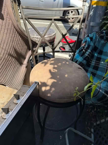 Photo of free Painted metal swiveling bar stool (1075 Valencia Avenue) #1