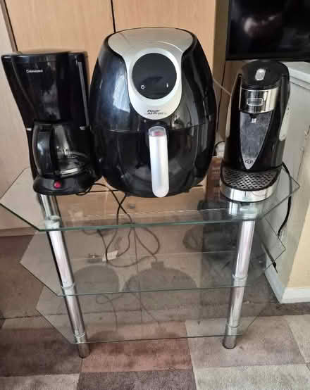 Photo of free Glass/chrome tv stand/table (Scholes WN2) #1