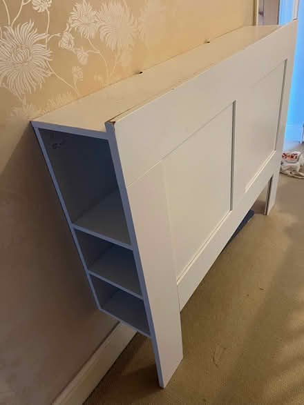 Photo of free White double bed headboard (Shoscombe) #3
