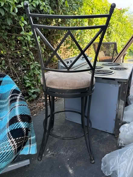 Photo of free Painted metal swiveling bar stool (1075 Valencia Avenue) #3