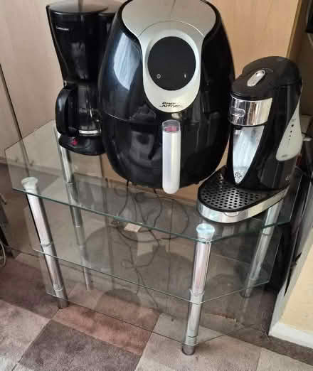 Photo of free Glass/chrome tv stand/table (Scholes WN2) #2