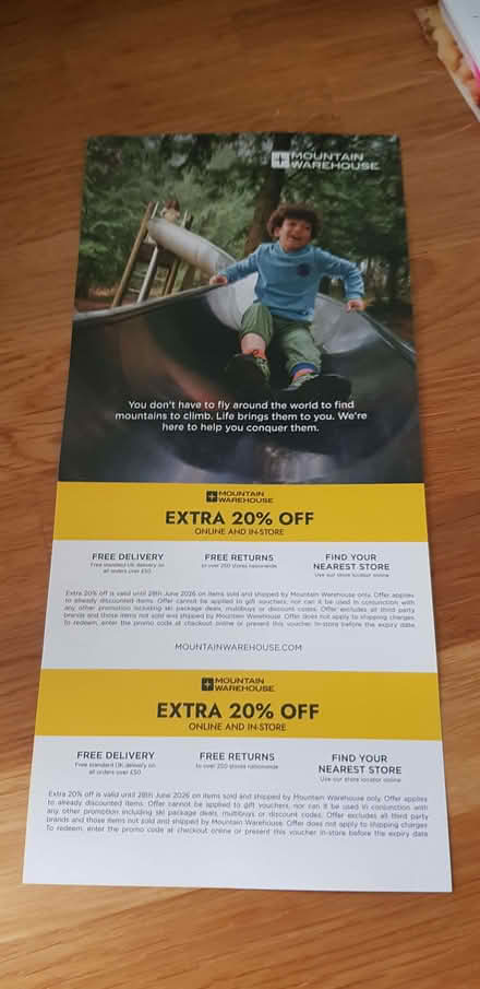 Photo of free Voucher Mountain Warehouse (Hellesdon NR6) #1