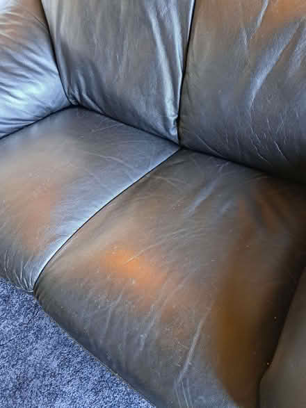 Photo of free Black leather 2 seater sofa (Churwell LS27) #3
