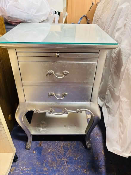 Photo of free Silver ornate detail bedside unit (High Wycombe HP10) #1