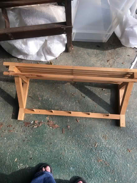 Photo of free Wooden Shelf With Pegs And Hanging Rail (ME13) #1