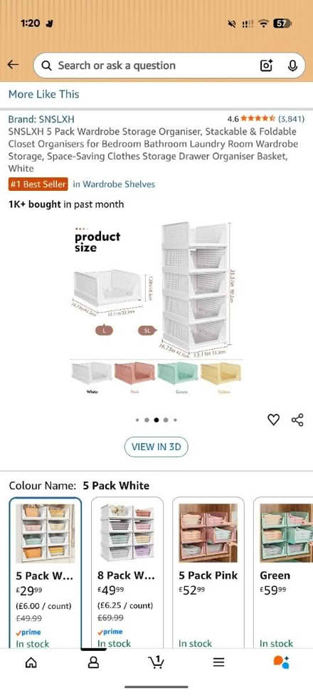 Photo of free 5 Pack Wardrobe Storage Organiser (Notting Hill W11) #1