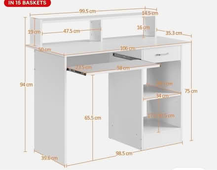 Photo of free White desk (Ec1n 8lb) #2