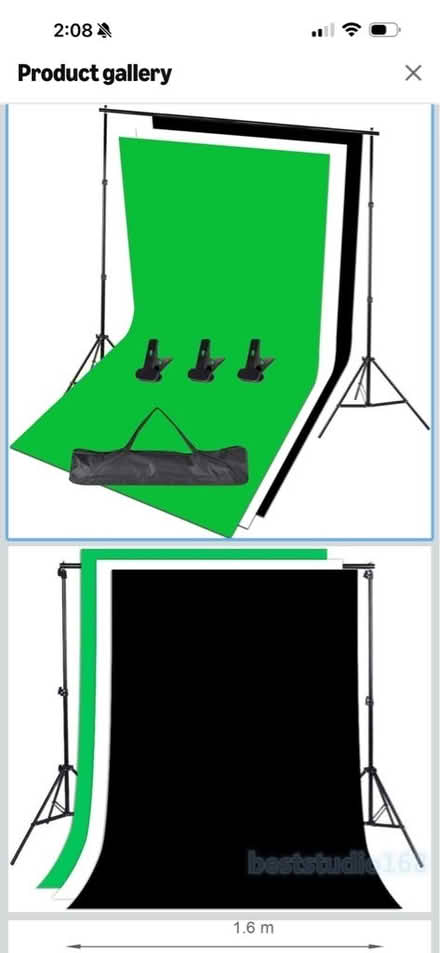 Photo of free Photography Studio Kit (Black/White/Green) Backdrop Stand (A (Broxbourne EN10) #2