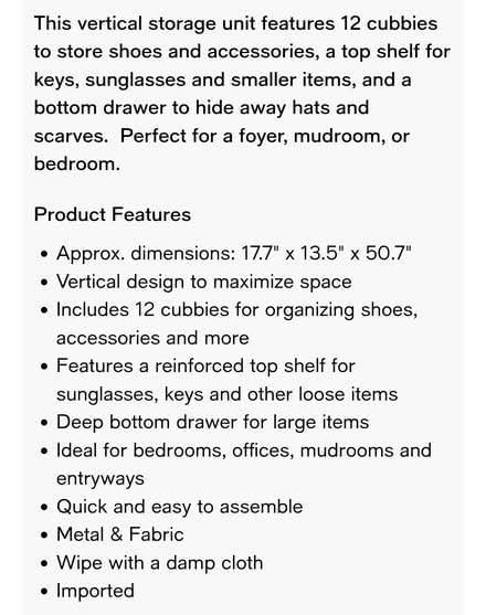 Photo of free 2 Cubby Shoe Organizers (Near Mooseheart 60510) #3