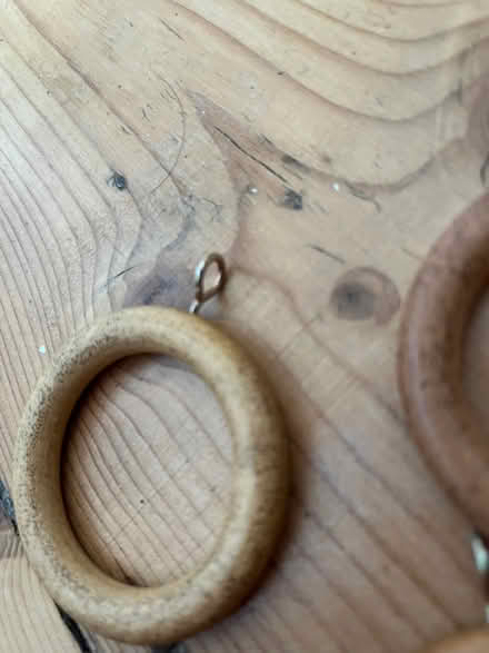Photo of free 30 oak curtain rings with eyelets (Shoscombe) #2
