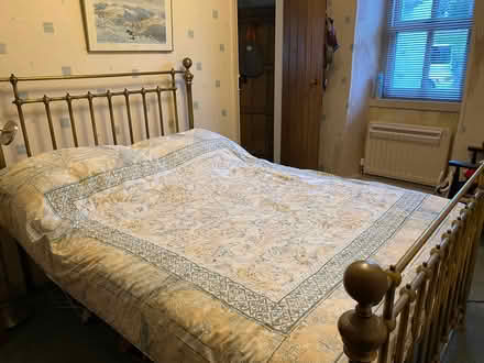 Photo of free Brass coloured metal double bed base & frame (Kendal LA9) #1