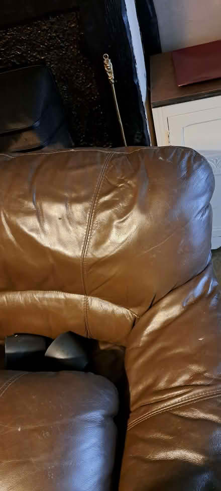 Photo of free 2 leather sofas...single mattress &wood rocking chair (Withnell PR6) #1